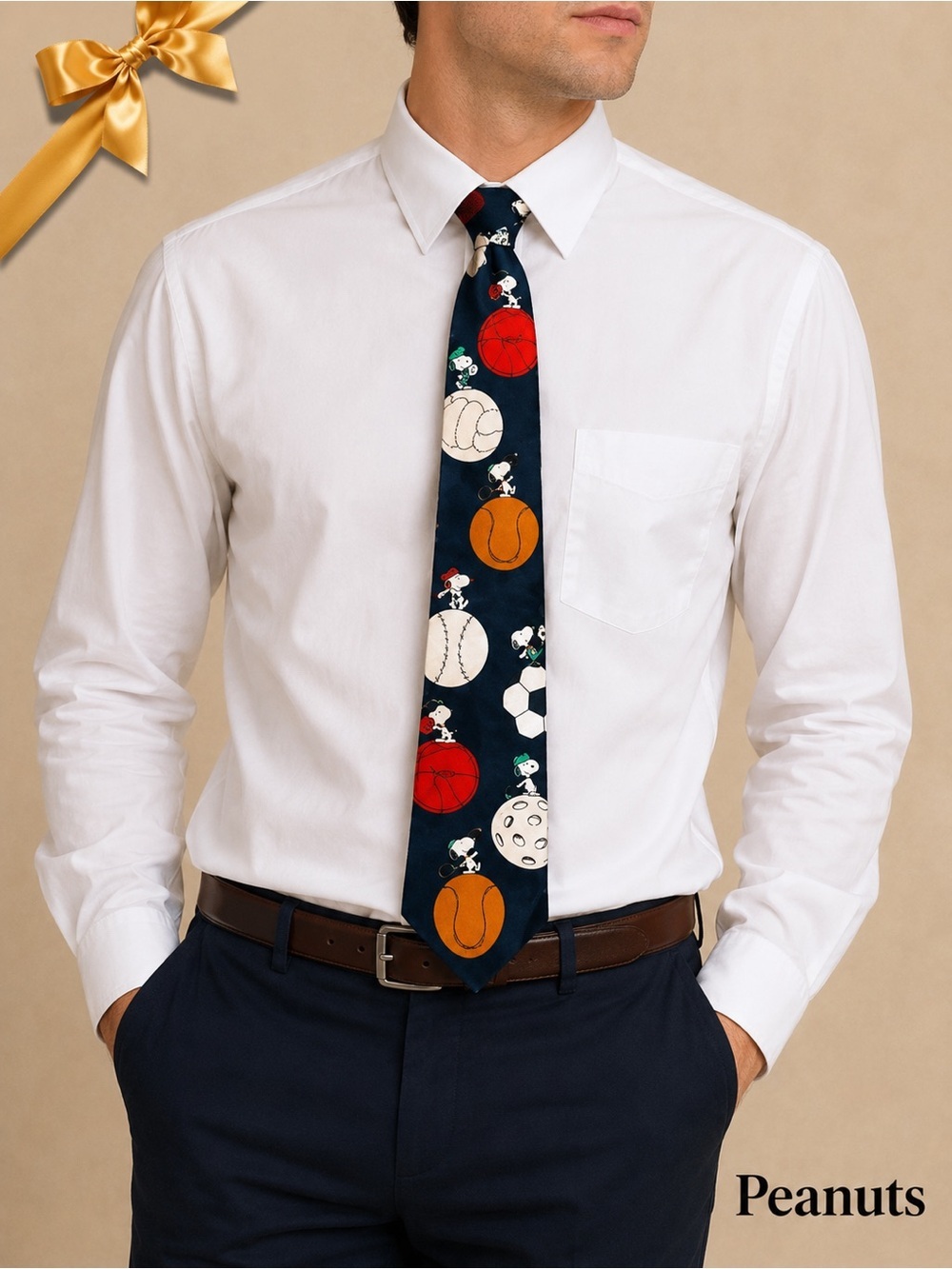 Peanuts Charlie Brown MVP Tie Red White Blue